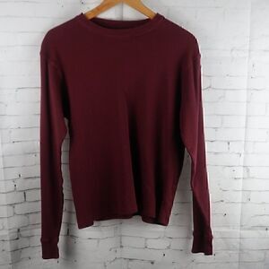 BROOKLYN'S BEST BURGUNDY LONG SLEEVE CREW NECK THERMAL SHIRT SIZE MEDIUM